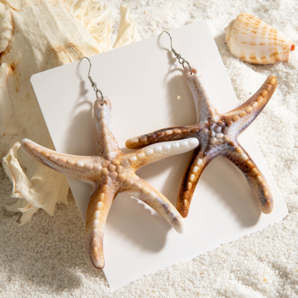 Wholesale European and American Cross-border Retro Distinctive Beach Wind Conch Shell Earrings Acrylic Starfish Holiday Wind Earrings for Women