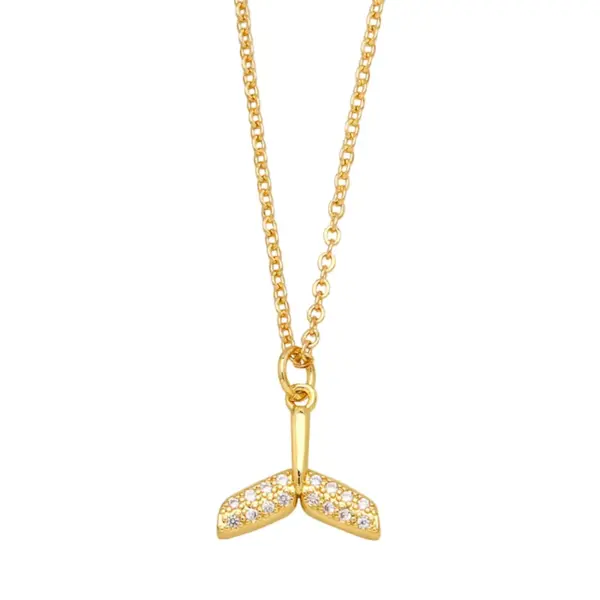 Wholesale Copper Cable Chain Fish Tail Pendant Necklace