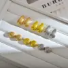 Wholesale 1 Pair Elegant Solid Color Pleated Titanium Steel Gold Plated Ear Studs