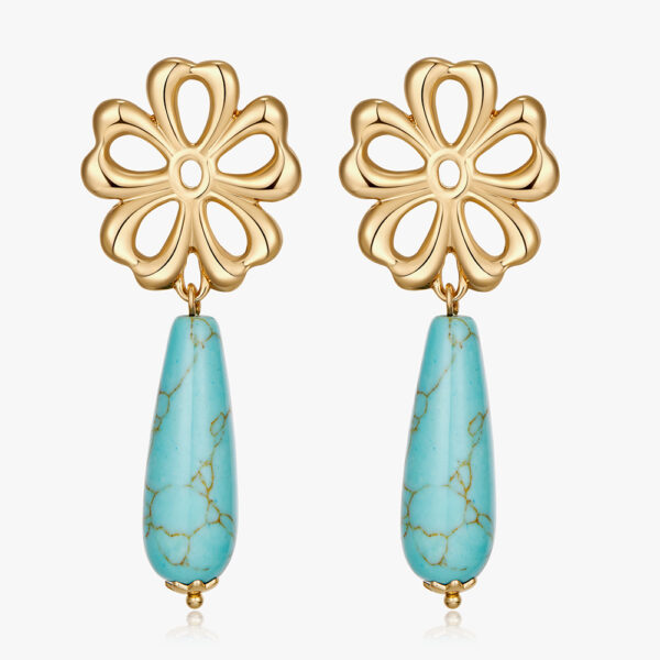 Wholesale Hollow out sunflower earrings