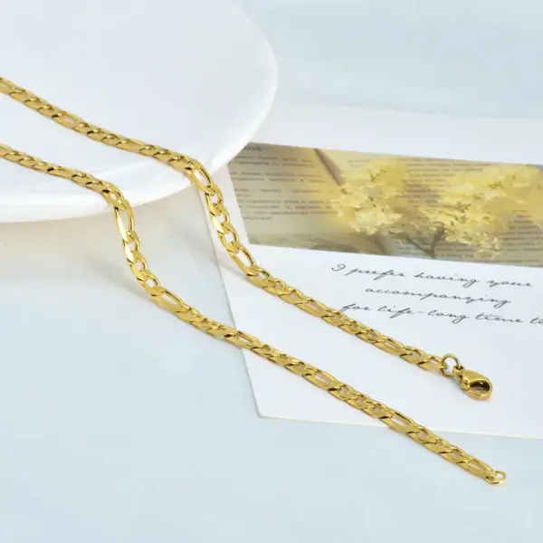 PVD Coated Real Gold Plated Geometric Titanium Steel Simple Style Waterproof Non Tarnish 304 Stainless Steel Necklace