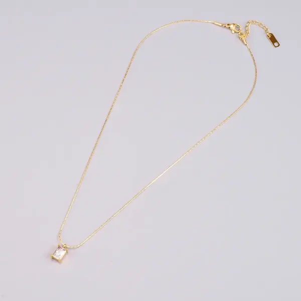 PVD Coated Real Gold Plated Heart 304 Stainless Steel Princess Lady Shiny Waterproof Non Tarnish Inlay Inlaid Necklace