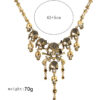 Wholesale Halloween accessories European and American retro exaggerated multi-layer skull ghost head tassel alloy necklace wholesale women