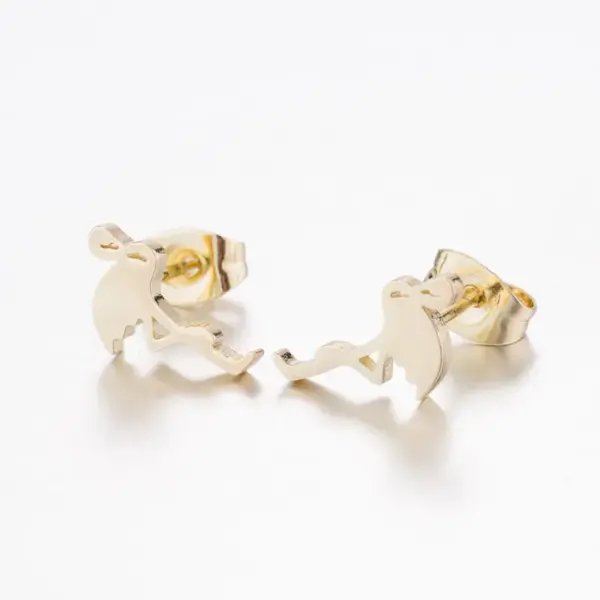 Wholesale Simple Style Geometric Plating 304 Stainless Steel No Inlaid 18K Gold Plated Earrings