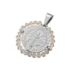 Wholesale Hip-Hop Retro Round Virgin Mary Copper Plating Inlay Carving 18K Gold Plated Zircon