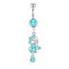 1 Piece Belly Rings Simple Style Color Block 304 Stainless Steel Inlay Zircon