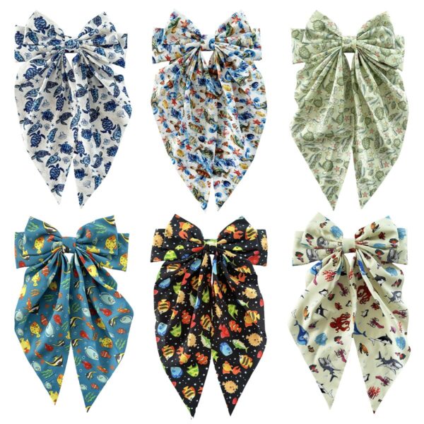 Wholesale New Turtle Hairpin Holiday Style Bow Streamer Spring Clip Whale Shark Ocean Series Hairpin Hair Accessories