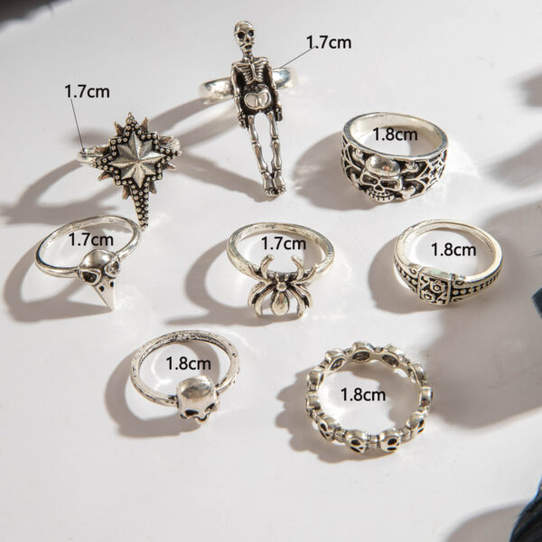 oly-46838b3a31bbea83dc30b6ccaade65e5 Wholesale Halloween dark punk style skull ring set