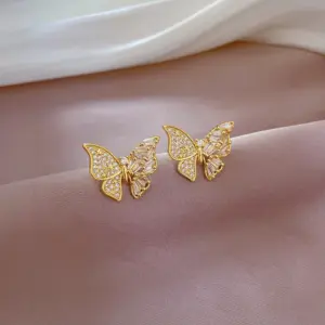 D232 Stud Earrings [Silver Needle Copper Gold Plating]]
