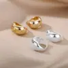 Wholesale PVD Coated Real Gold Plated Circle Stainless Steel Simple Style Commute Waterproof Non Tarnish Earrings