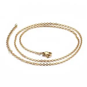 Wholesale PVD Coated 18K Gold Plated Titanium Steel Fashion Waterproof Non Tarnish 304 Stainless Steel Necklace