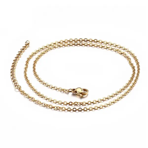 Wholesale PVD Coated 18K Gold Plated Titanium Steel Fashion Waterproof Non Tarnish 304 Stainless Steel Necklace