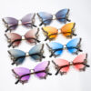 Wholesale Large Frame Diamond-encrusted Butterfly Sunglasses Retro Glasses Women's High-grade Sunglasses UV Protection