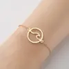 PVD Coated Real Gold Plated Letter 201 Stainless Steel Simple Style Waterproof Non Tarnish 201 Stainless Steel Bracelets