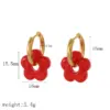 Wholesale PVD Coated Real Gold Plated 18K Gold Flower 304 Stainless Steel IG Style Sweet Waterproof Non Tarnish Earrings