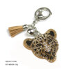 Wholesale 4pcs velvet Diamond leopard head car keychain