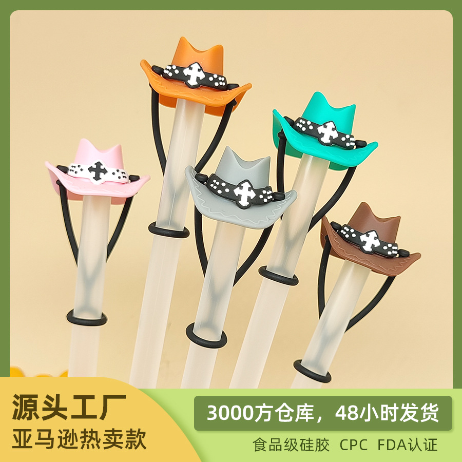 Wholesale New Food Grade Silicone Straw Straw Cover Straw Cap Straw Cap