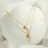 Wholesale 304 Stainless Steel Tulip PVD Coated Rhinestones 18K Gold Plated Real Gold Plated Elegant Simple Style Waterproof Non Tarnish Plating Inlay Cable Chain Gold Necklace