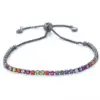 Wholesale Simple Single Row Multicolor Zircon Copper Bracelet