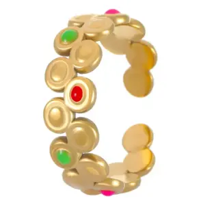 18K Real Gold Jumping Dots K-1354