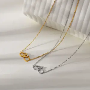 Wholesale Jewelry Elegant Classic Style Heart Shape 304 Stainless Steel Pendant Necklace Cable Chain