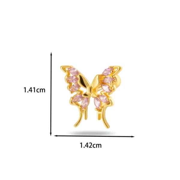 Wholesale 1 Piece Ear Cartilage Rings & Studs IG Style Vintage Style Simple Style Heart Shape Flower Butterfly 316L Stainless Steel Copper Waterproof Non Tarnish Surgical Steel Zircon Ear Cartilage Rings & Studs
