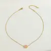 Wholesale Gold Plated 18K Stainless Steel Flower Pendant Necklace Women's Casual Cute Artistic Design Four Seasons Versatile Jewelry