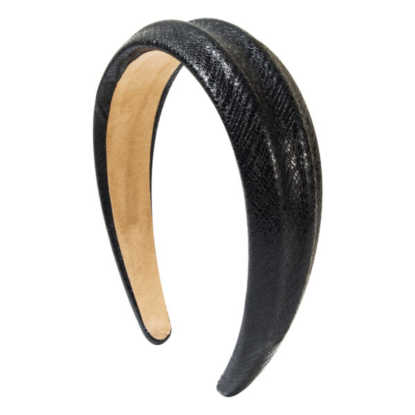 Wholesale Embossed design snakeskin leather headband, simple wide brim, new style, perfect for everyday wear.
