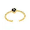 Wholesale Copper Plating Inlay Heart Shape Zircon Open Rings