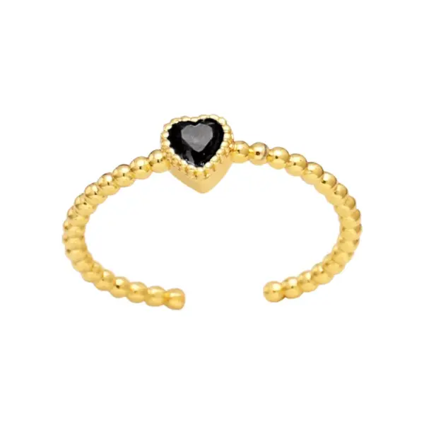 Wholesale Copper Plating Inlay Heart Shape Zircon Open Rings