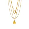 PVD Coated 18K Gold Plated 304 Stainless Steel Fashion Waterproof Non Tarnish 304 Stainless Steel Necklace
