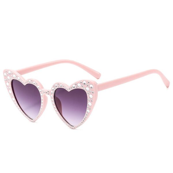 Wholesale European and American Retro Trend Large Frame Love Diamond Sunglasses Men and Women's Personalized Decorative Sunglasses