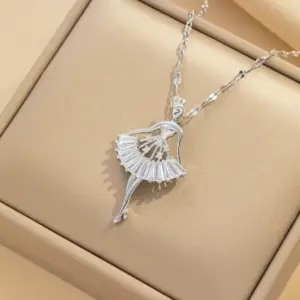 8838 Steel Dancing Girl Necklace