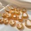 Wholesale 1 Pair Basic Retro Geometric Plating Copper 18k Gold Plated Earrings