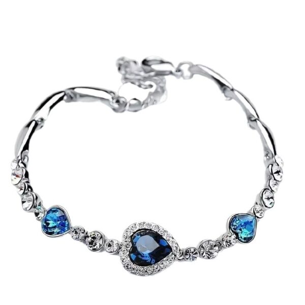 Wholesale 2025 Cross-Border New Ocean Heart Blue Necklace Women's European and American Style Titanic High-End Pendant