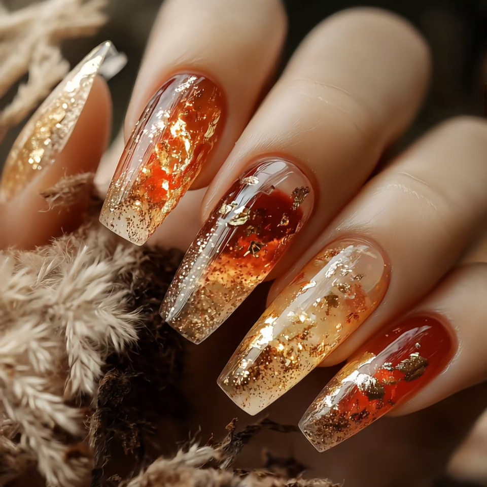 Wholesale Red gradient gold glitter wear nail plate