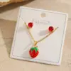 Wholesale Jewelry Sweet Cherry Strawberry 304 Stainless Steel Plating Jewelry Set Cable Chain