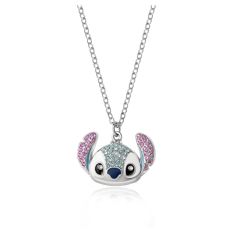 Wholesale Product Cartoon Blue Bear Micro-Set Diamond Oil op Necklace OLY Exclusive