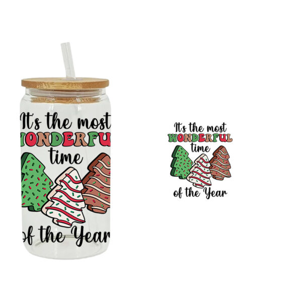 Wholesale Colorful Christmas Tree 16oz Cup UV DTF Wraps