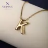 Wholesale 304 Stainless Steel 18K Gold Plated XUPING Simple Style Letter Necklace