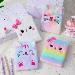 Wholesale Cartoon Plush Notebook Cute Girls Embroidery Account Book