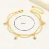 Fitness Flower Copper Patchwork 18k Gold Plated Women's Anklet