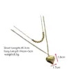 Wholesale 304 Stainless Steel Heart Shape Vacuum Plating Titanium Steel 18K Gold Plated Real Gold Plated Simple Style Commute Waterproof Non Tarnish Plating Gold Silver Layered Necklaces