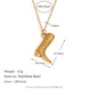 Wholesale European and American Ins Fashion Elegant Personality Creative Pendant Stainless Steel Plated 18K Gold Western Cowboy Boots Pendant Necklace Women