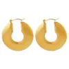 PVD Coated Real Gold Plated U Shape Titanium Steel Simple Style Waterproof Non Tarnish Hoop Earrings