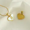 Wholesale PVD Coated 18K Gold Plated Heart Shape 304 Stainless Steel Cute Waterproof Non Tarnish 304 Stainless Steel Pendant Necklace