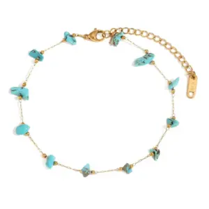 【XKB2022】Blue Turquoise Bracelet / Gold