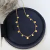 Wholesale Real Gold Plated 18K Gold Round Water Droplets Rectangle 304 Stainless Steel Elegant Classic Style Waterproof Non Tarnish 304 Stainless Steel