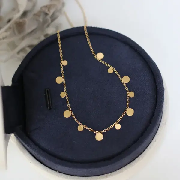 Wholesale Real Gold Plated 18K Gold Round Water Droplets Rectangle 304 Stainless Steel Elegant Classic Style Waterproof Non Tarnish 304 Stainless Steel