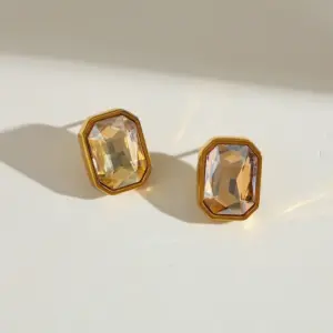 Earrings-16.71*13.03mm-Champagne Color